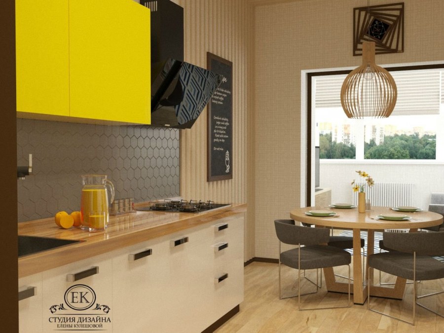 Кухня с желтыми акцентами