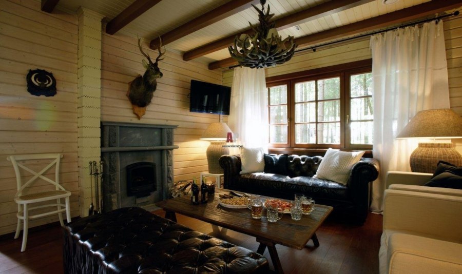 Интерьер в стиле Шале в доме из клееного бруса