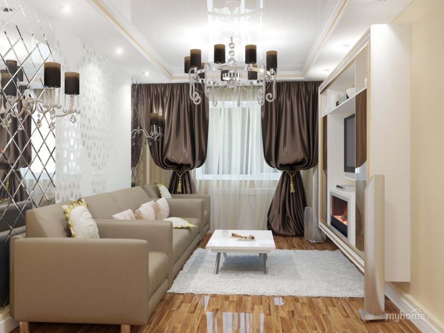 Гостиная 16 кв м в стиле арт деко