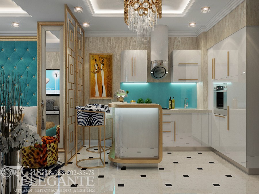 Однокомнатная квартира в стиле арт деко