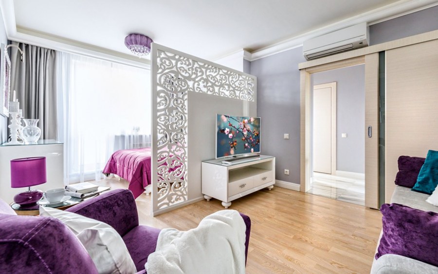 Спальня гостиная зонирование