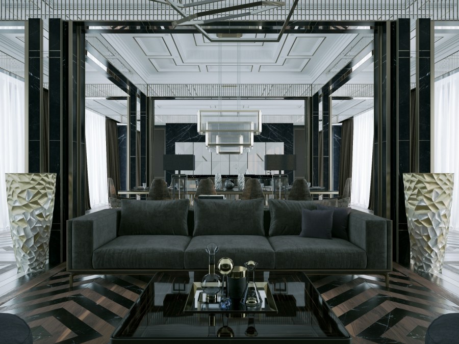 Ар деко гостиная мрамор