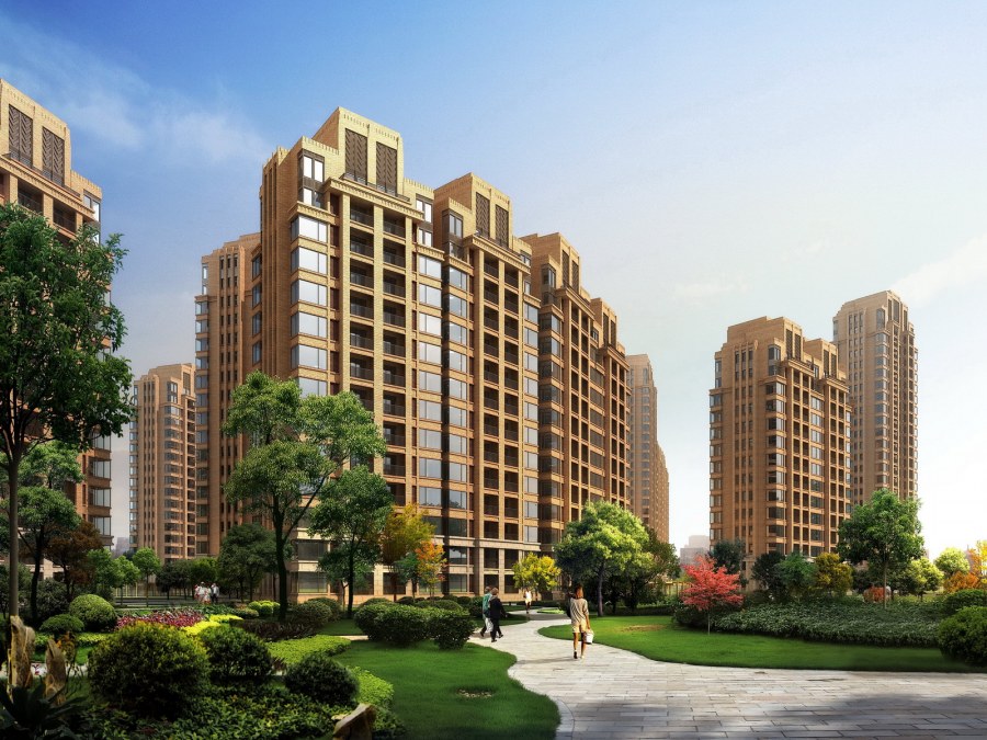 Красивый многоэтажный дом