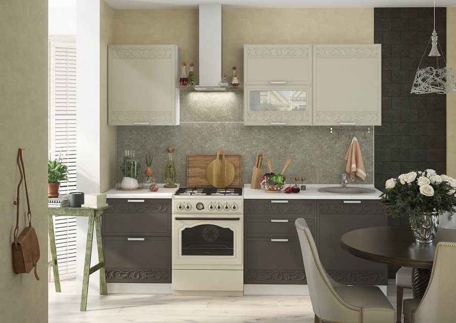 Кухонный гарнитур кремона крем Муссон