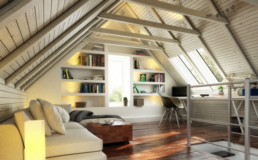 Интерьер мансарды