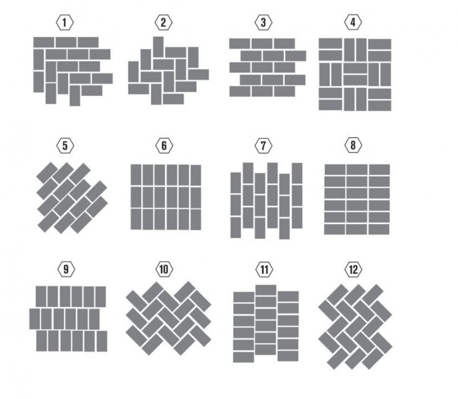 Схема укладки плитки кабанчик