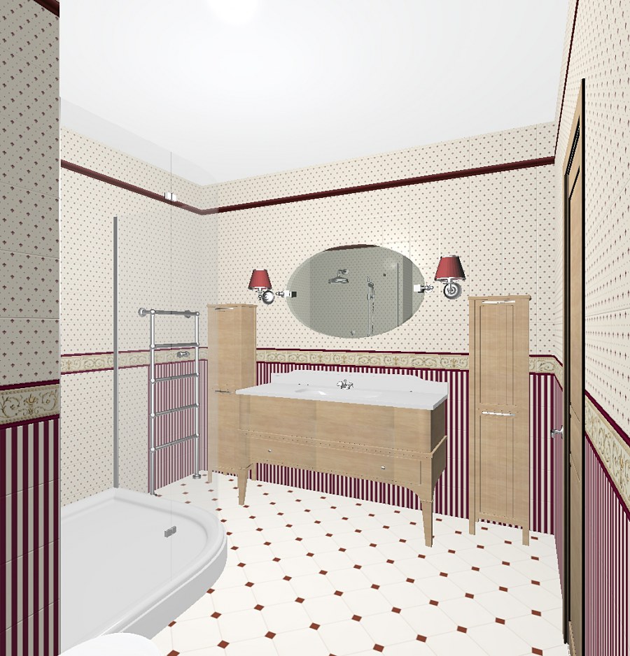 Раскладка плитки в ванной