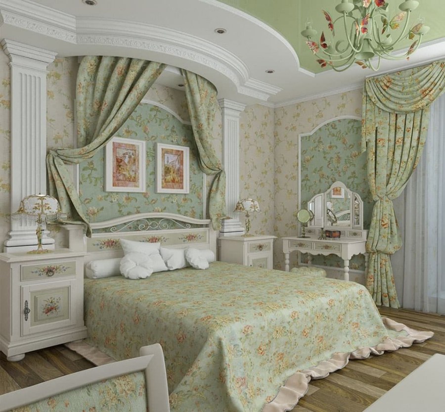 Спальня в стиле шебби Шик и Прованс