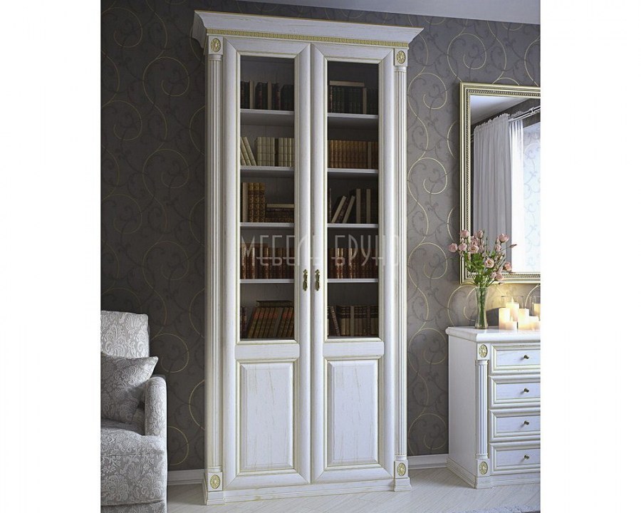 Шкаф книжный Артис белый дуб