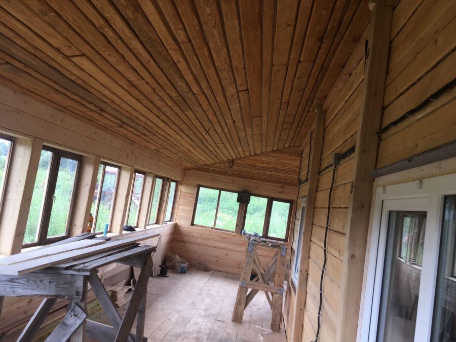 Терраса отделанная вагонкой