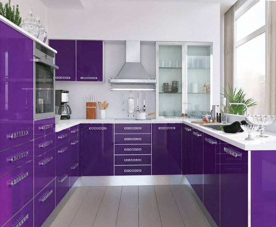 Кухня в лиловом цвете