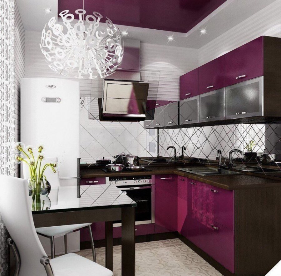 Красивый интерьер маленькой кухни