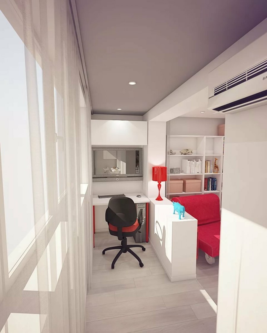 Балкон присоединенный к комнате