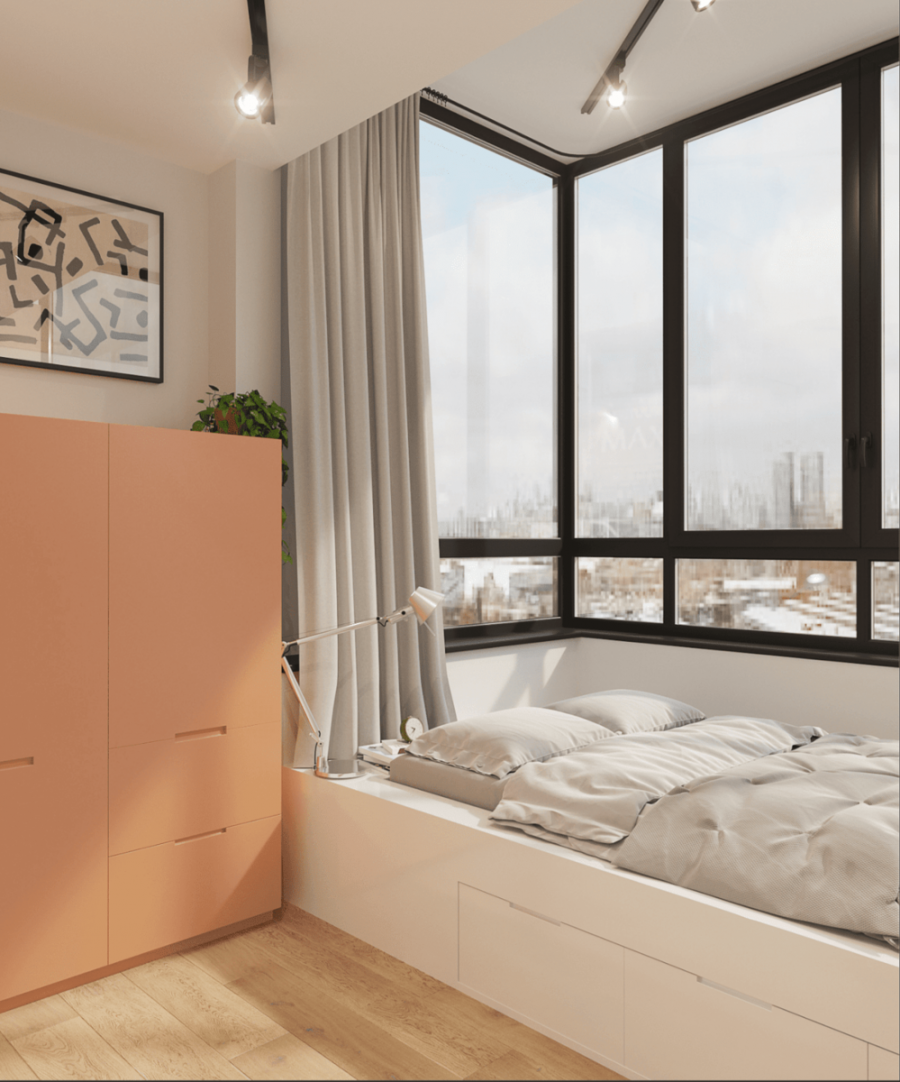 Спальня с панорамным балконом