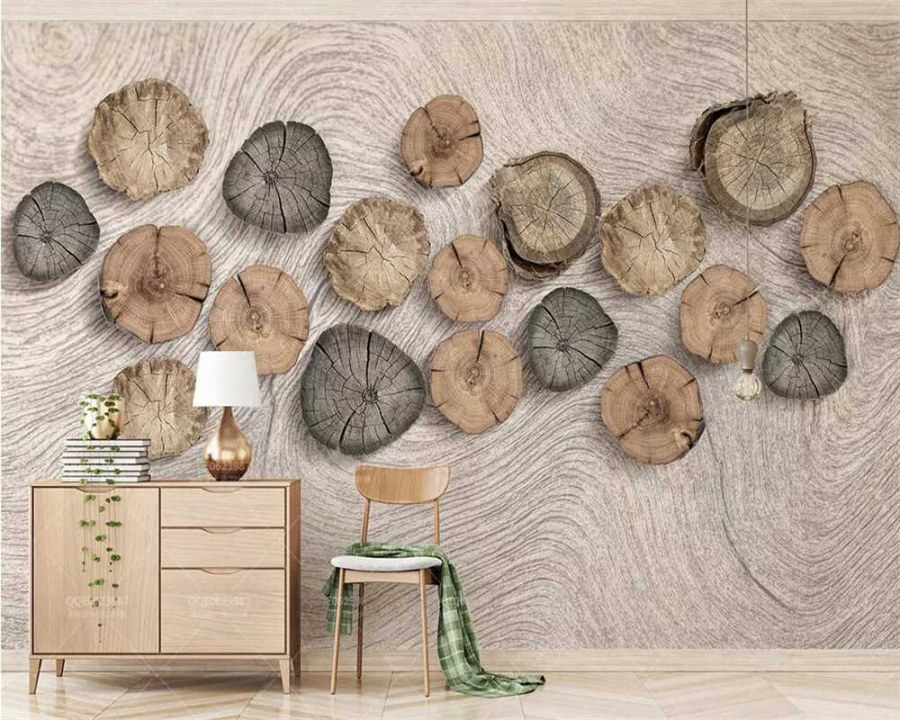 Срезы дерева в интерьере