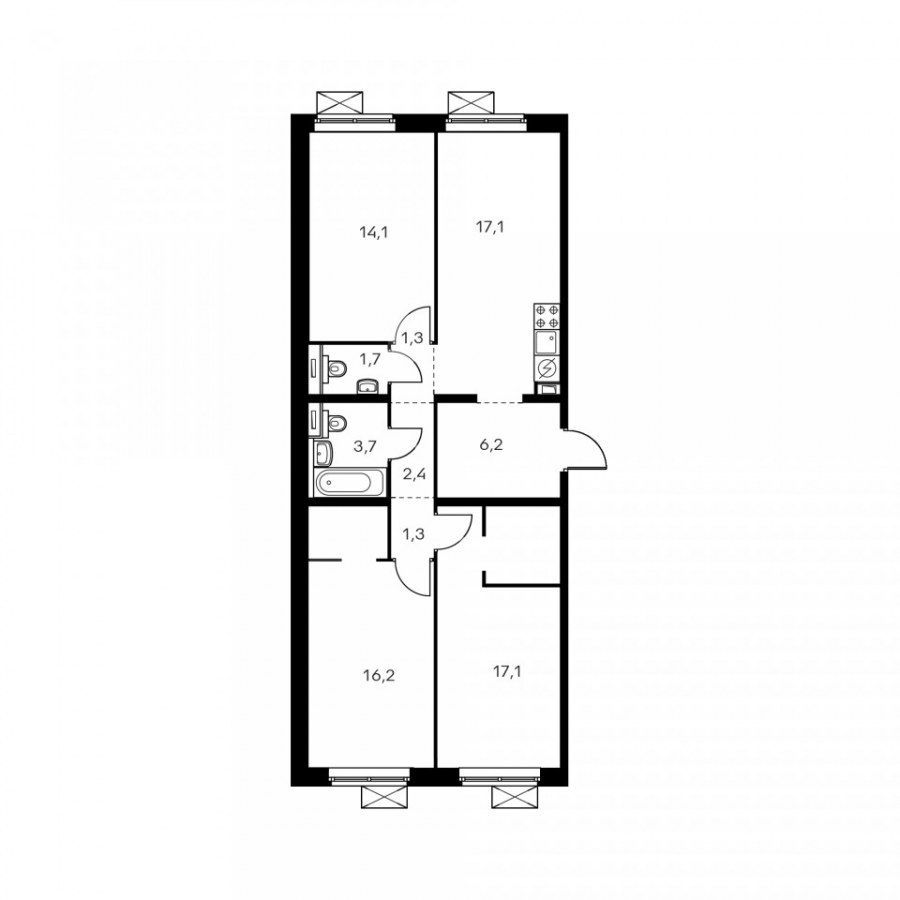 Ясеневая 14 блок 1 , секция 1