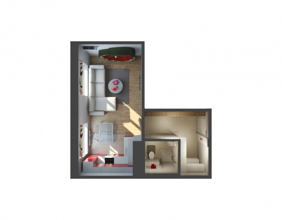 Квартира студия ЖК Бунинские Луга планировка