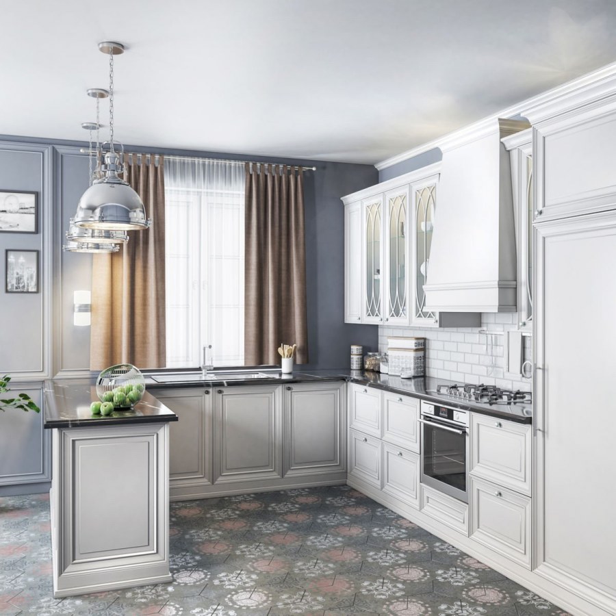 Кухня в темно сером цвете