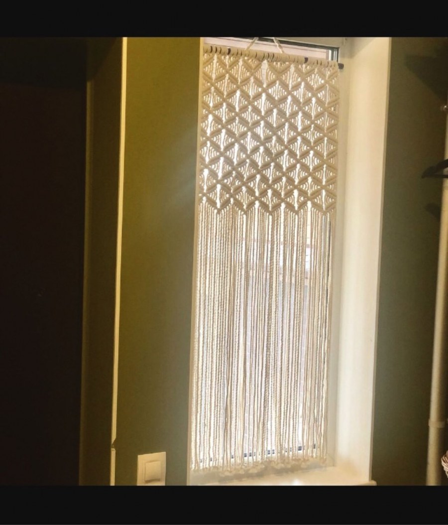 Макраме шторы на двери