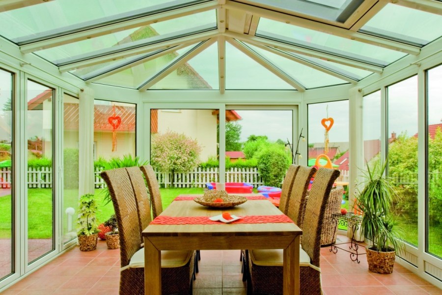 Пристроенная оранжерея зимний сад