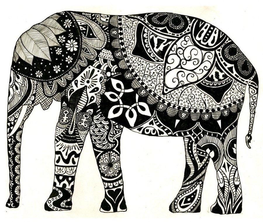 Зентангл слон