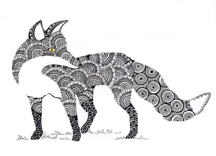 Животные в технике дудлинг