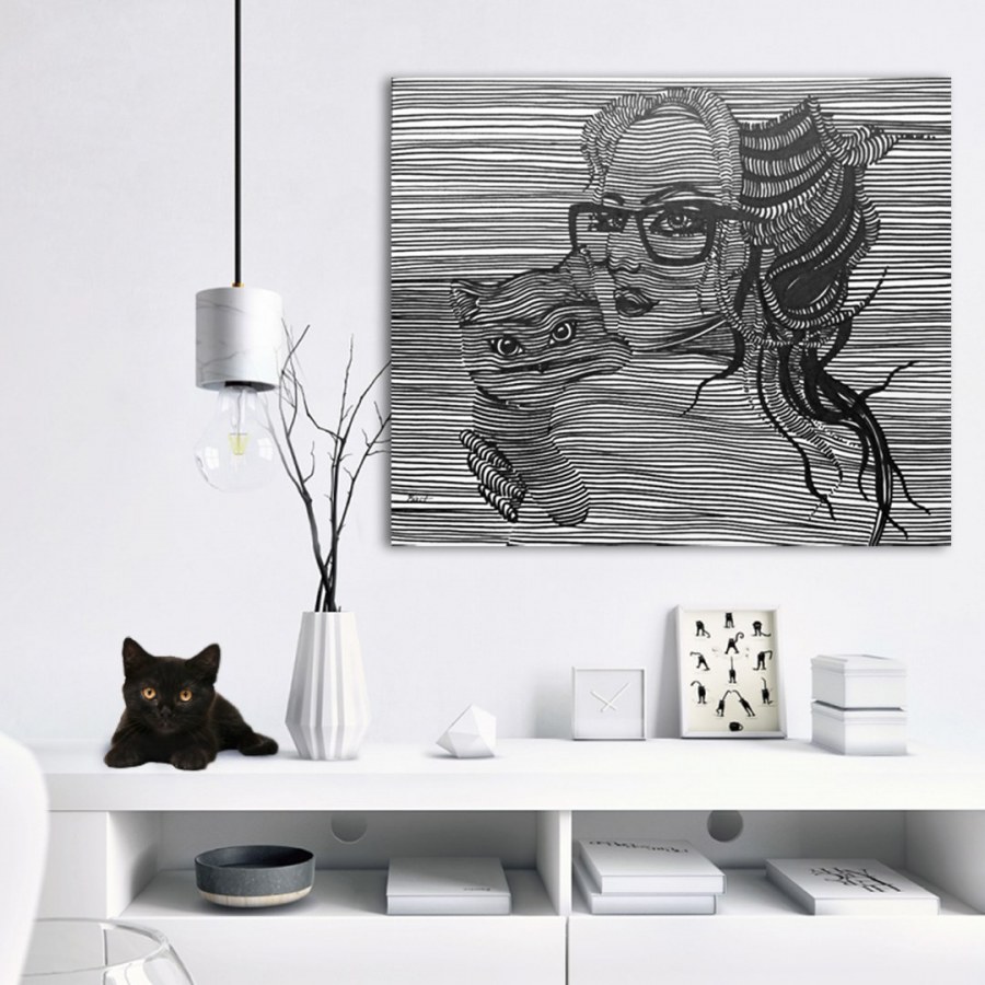 Панно черно белое на стену