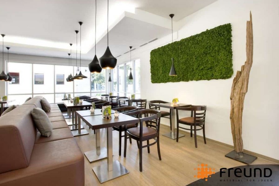 Зелень в интерьере кафе