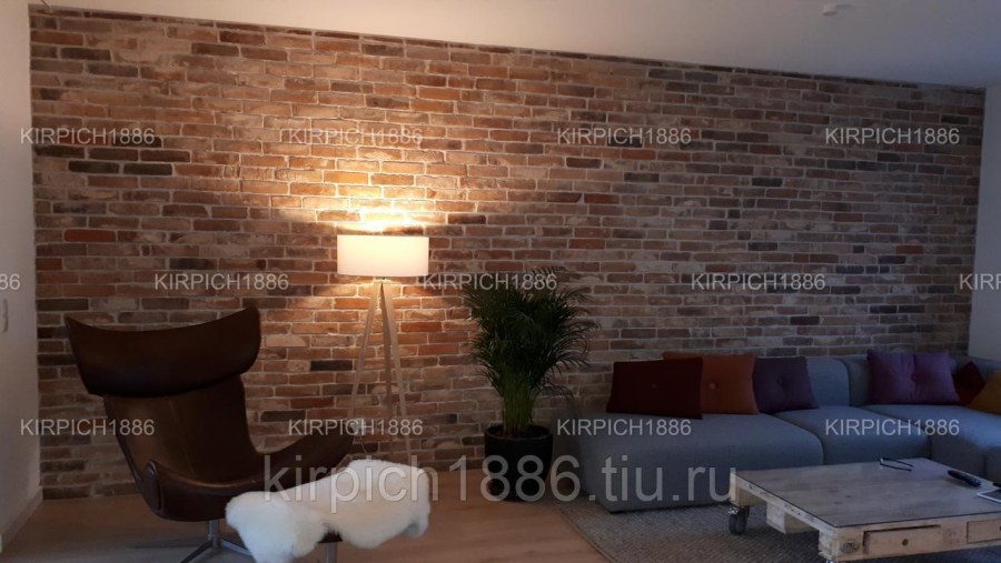 Интерьер цвете бетон кирпич