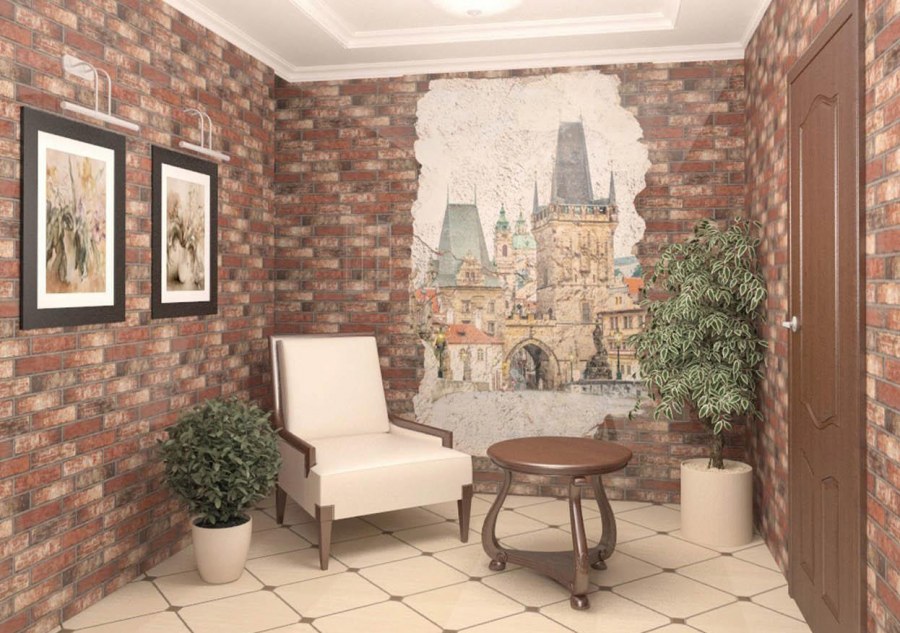 Panda "состаренный кирпич" панно