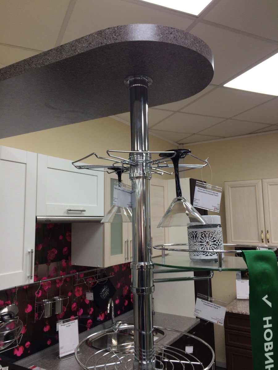 Круглая полка для бокалов