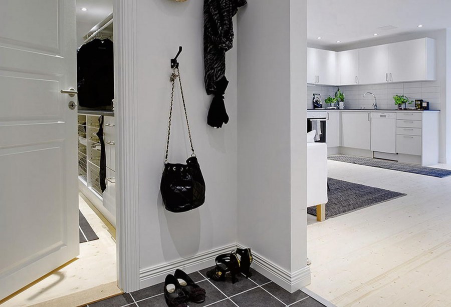 Коридор и кухня в скандинавском стиле