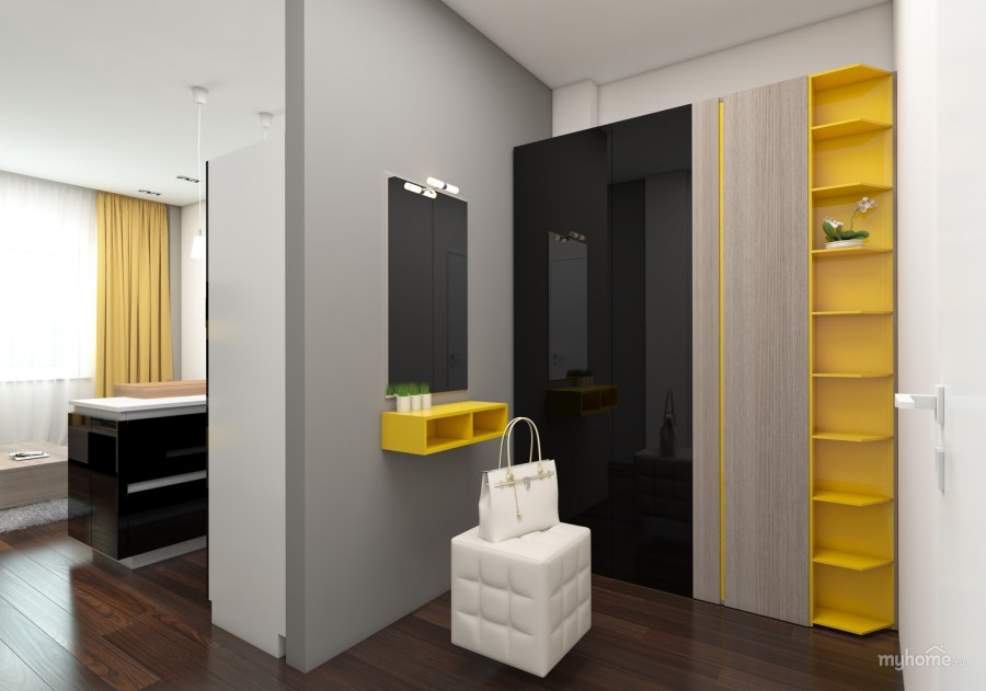 Прихожая в желтом цвете