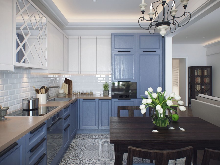 Кухня белая Нео классика 10м