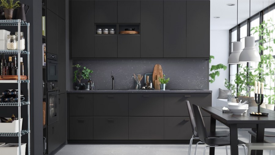 Кунгсбакка кухня икеа антрацит