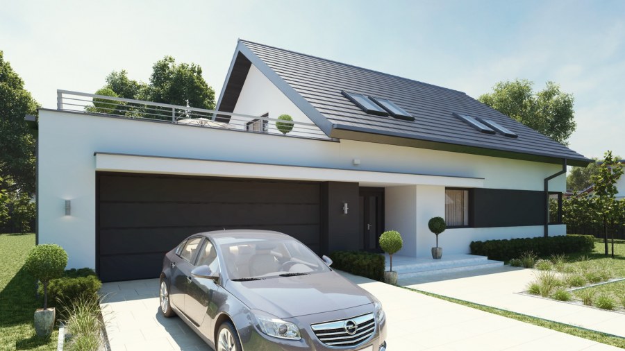 Планировка гараж перед домом