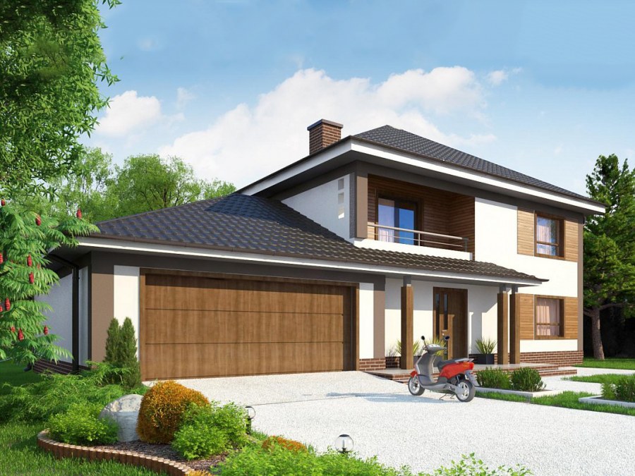 Американский домик с гаражом