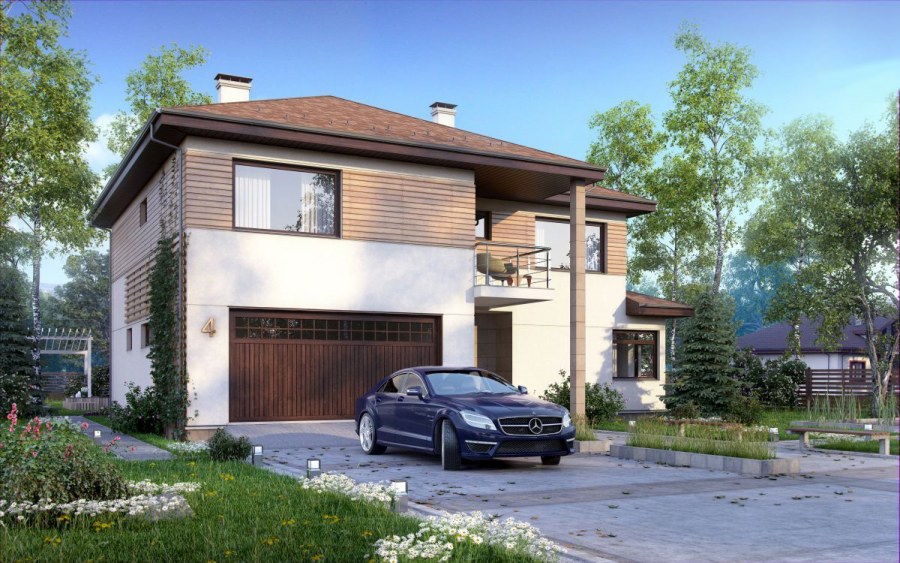 Дом с гаражом на первом этаже