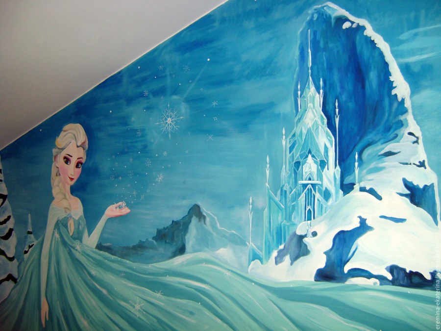 Роспись на стене Эльза