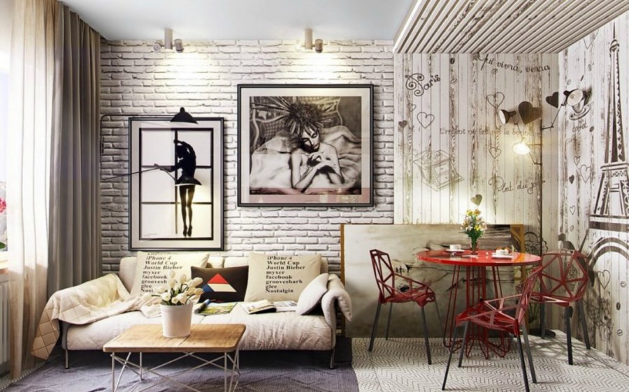 Белый кирпич в интерьере