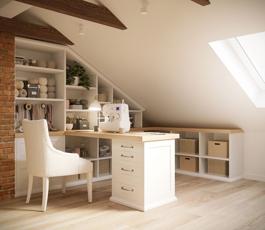 Гардеробная на мансарде