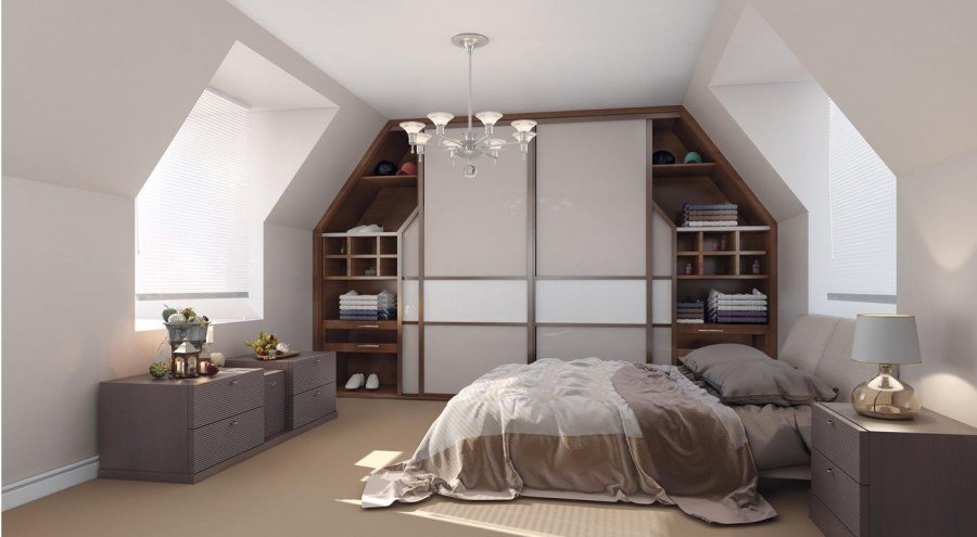 Встроенная мебель на мансарде
