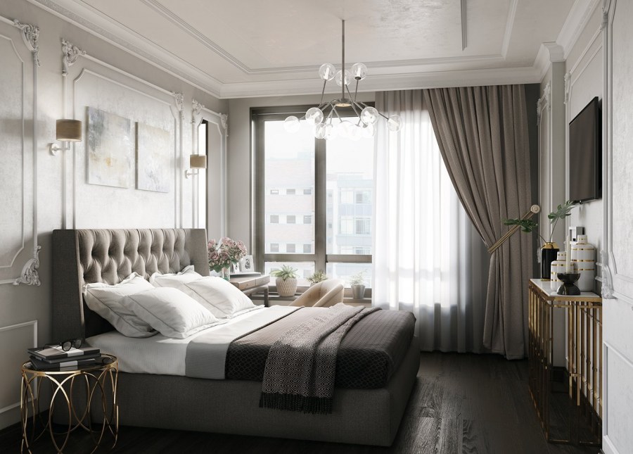 Интерьер спальни в стиле неоклассицизм