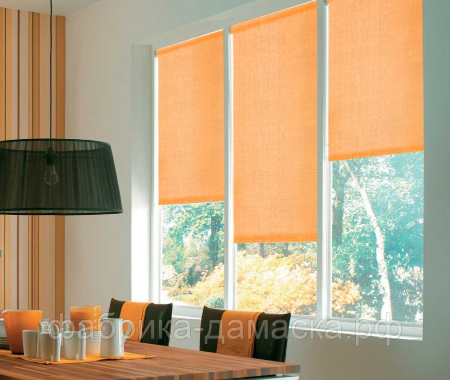 Рулонная штора, абрикос 52х170