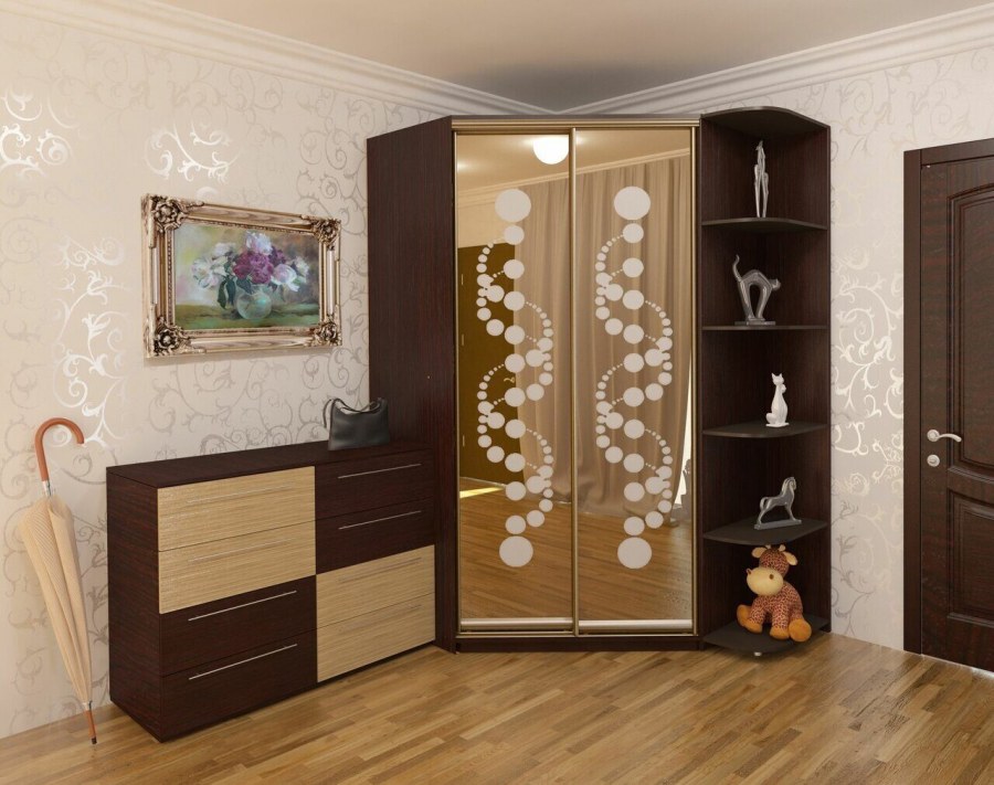 Угловой шкаф купе в зал