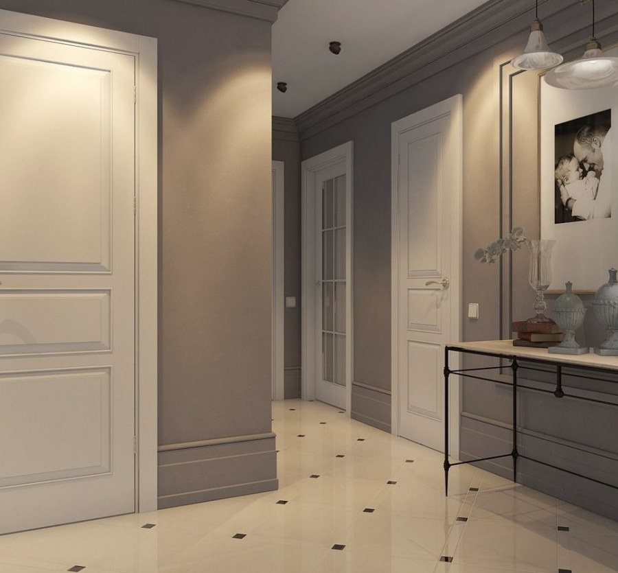 Серо бежевая прихожая