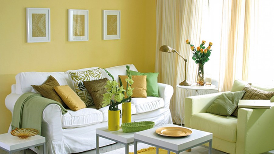 Сочетание оранжевого и фисташкового в интерьере