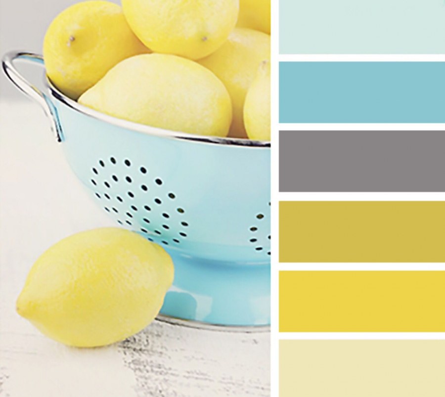 Палитра голубой желтый