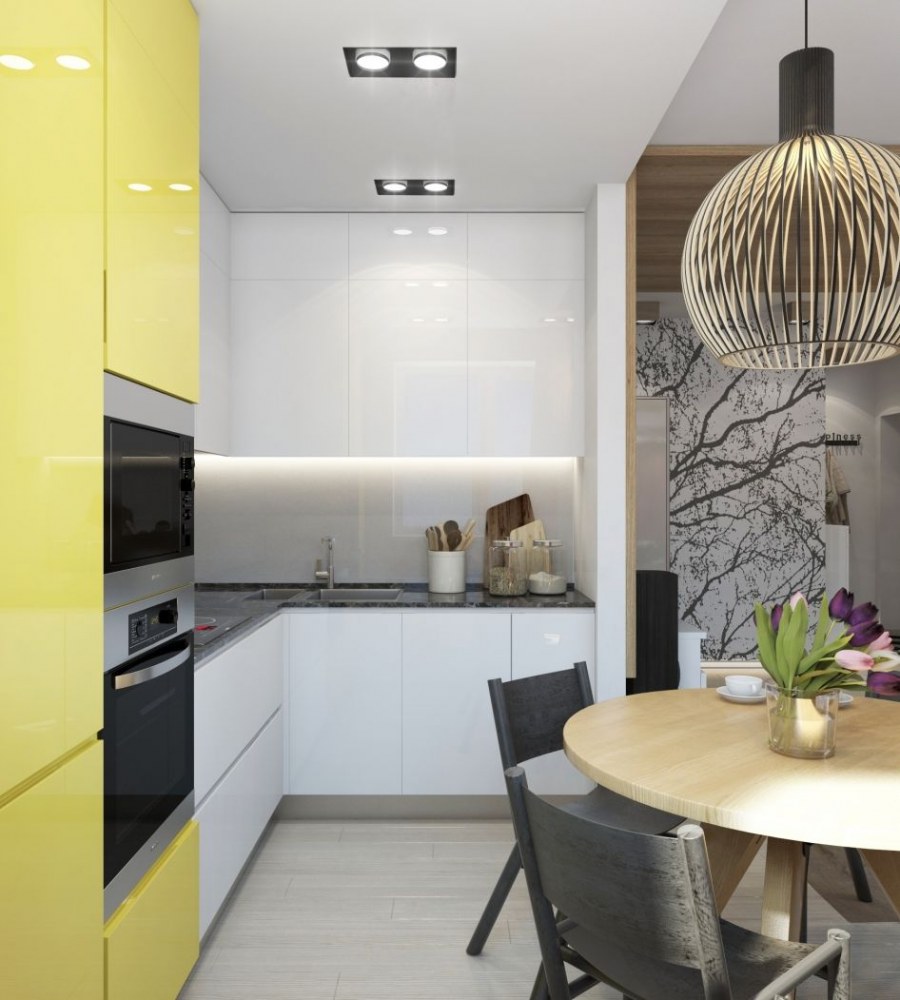 Кухня в однушке в современном стиле