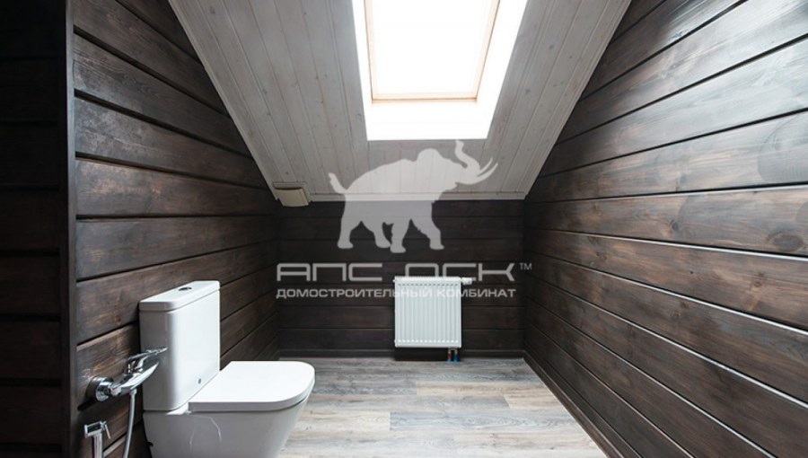 Отделка ванной имитацией бруса